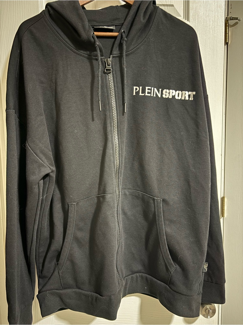 Plein Sport Black Zip-Up Hoodie Sweater